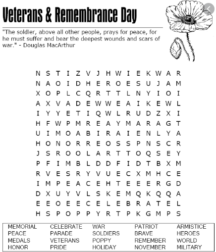veterans day answers clue search puzzles